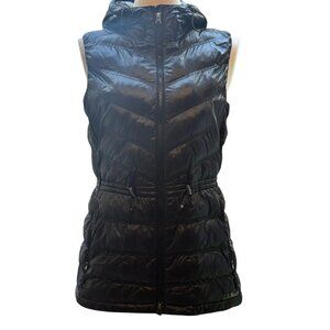 L.L. Bean Black Hooded Puffer Vest Size Small Regular Lightweight Quilted
